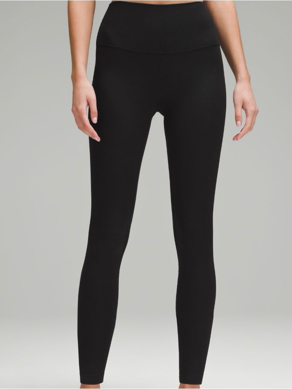Lululemon Ribbed Align 25" Black Leggings SZ 4